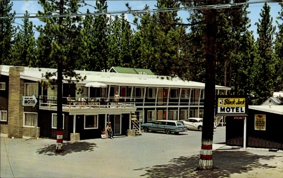 Postcard Stateline Nevada USA, Black Jack Motel