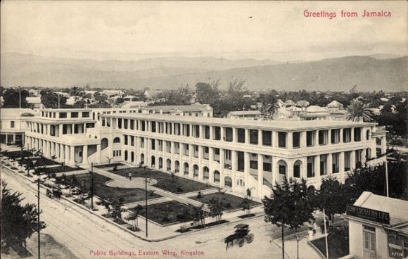 Postcard Kingston Jamaica, Public Buildings, Eastern Wing, Confederation Life Association