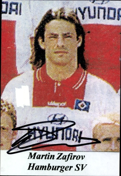 Autographed card of footballer Martin Zafirov, Hamburger SV, autograph
