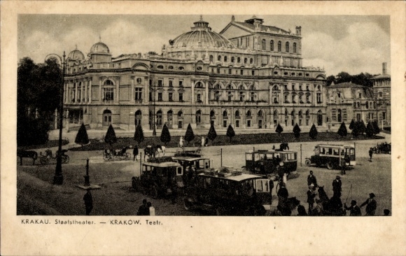 Postcard Kraków Krakow Poland, State Theatre