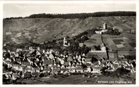 Postcard Beilstein in Württemberg, aerial photograph