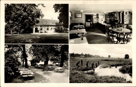 Postcard Berlin Reinickendorf Lübars, Dorfkrug Zum lustigen Finken