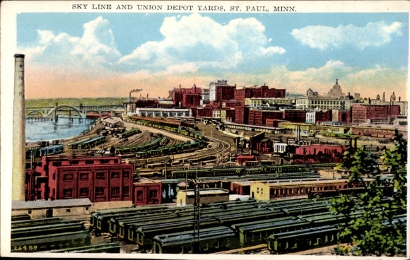PC Saint Paul Minnesota USA, Skyline and Union Depot Yards