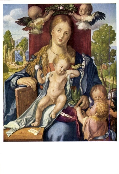 Artist Postcard Dürer, Albrecht, Madonna with the Goldfinch