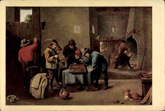 Artist Postcard Teniers, David, The Puff Players