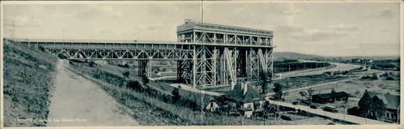 Klapp Postcard Niederfinow in Barnim, ship lift