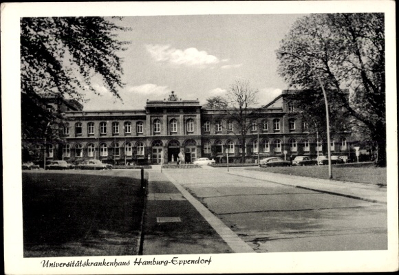 Postcard Hamburg Nord Eppendorf, University Hospital