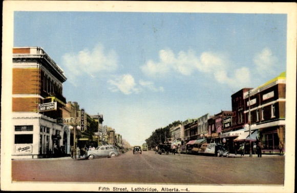 Postcard Lethbridge Alberta Canada, Fifth Street