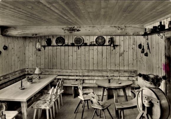 Postcard Kleinwalsertal Vorarlberg, Alpe Hintergemstel, interior view