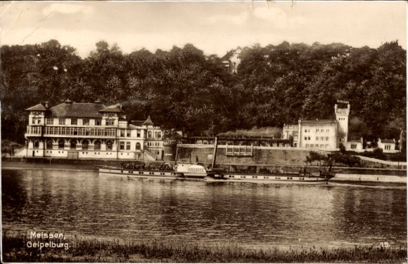 Postcard Meißen on the Elbe, Geipelburg, MS Pillnitz