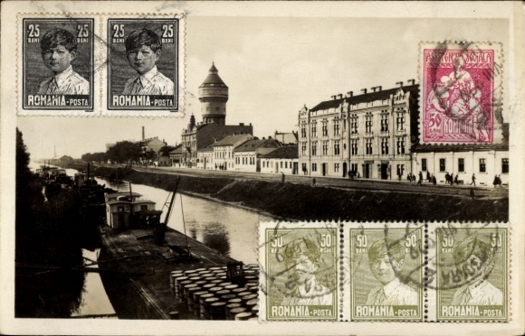 Postcard Timișoara Temesvár Timisoara Romania, harbor