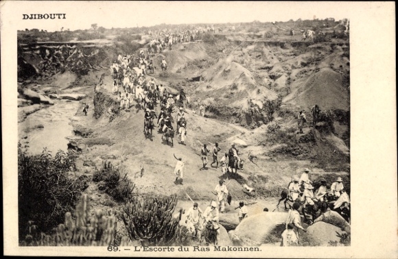Postcard Djibouti, L'Escorte du Ras Makonnen