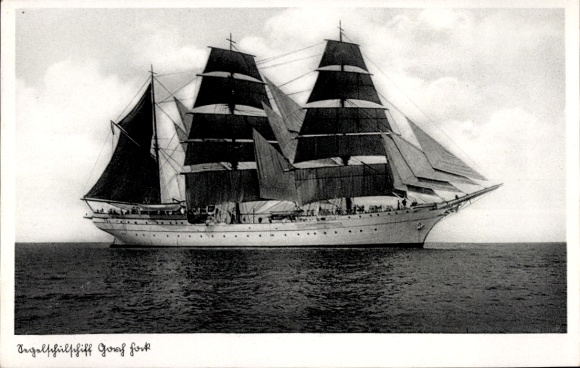 Postcard Sail training ship Gorch Fock
