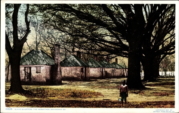Postcard Svannah Georgia USA, Slave Quarters, The Hermitage