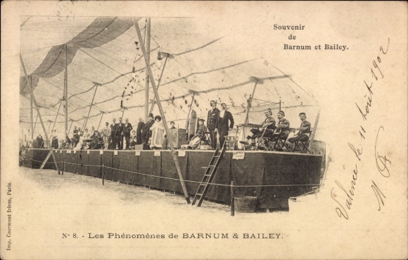 Postcard Circus Barnum & Bailey, circus artists
