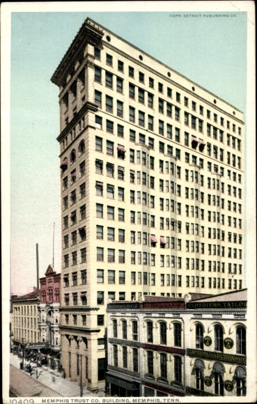 Postcard Memphis Tennessee USA, building of the Memphis Trust Co