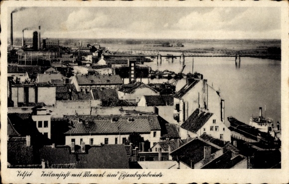 Postcard Sovetsk Tilsit East Prussia, general view