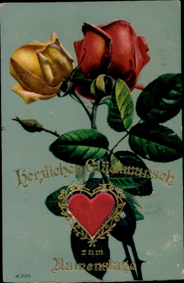 Congratulations on your name day, roses, heart