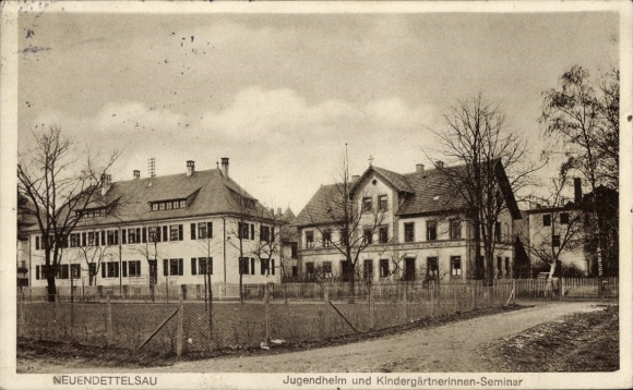 Postcard Neuen Dettelsau Neuendettelsau in Middle Franconia, youth center and kindergarten teacher seminar