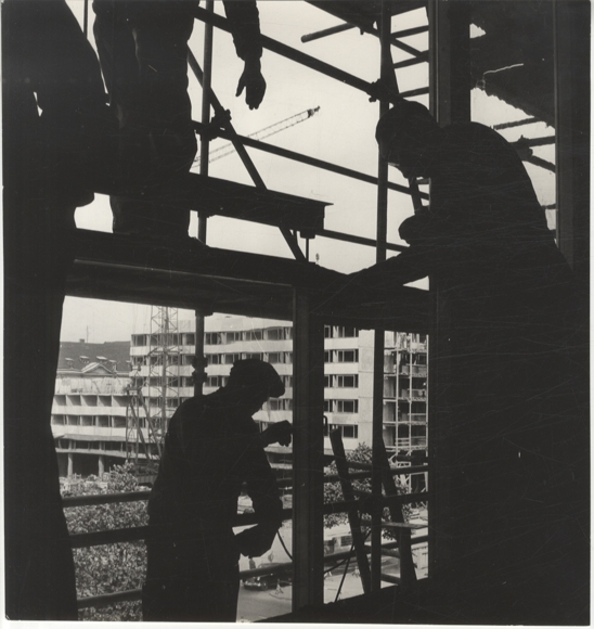 Original photo by Hans-Joachim Spremberg, construction of a new housing estate, around 1970