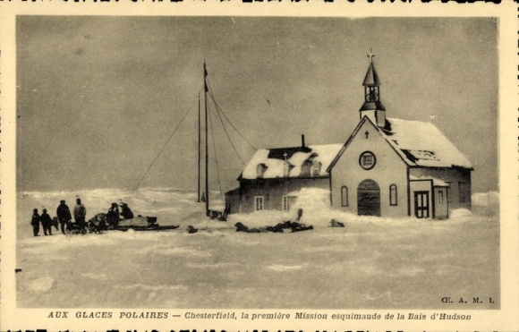 Postcard Chesterfield Nunavut Canada, First Eskimo Mission in Hudson Bay