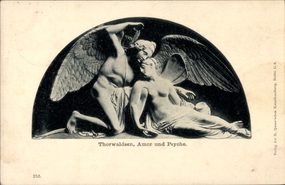 Postcard Thorwaldsen, Cupid and Psyche