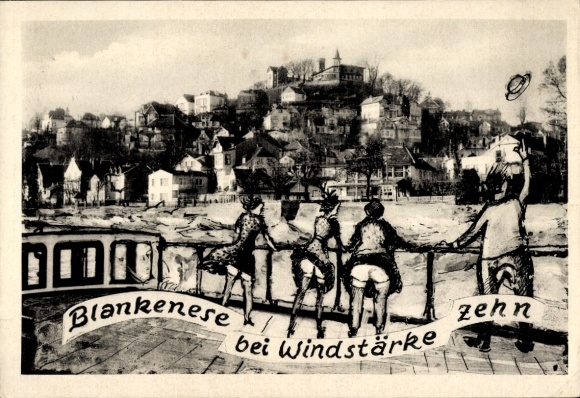 Hamburg Altona Blankenese, view of the district with Süllberg from the water