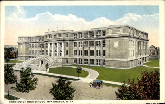 Postcard Huntington West Virginia USA, Huntington High School