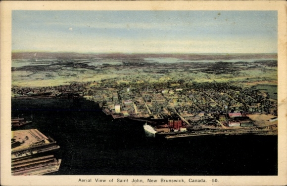 PC St John New Brunswick Canada, aerial view
