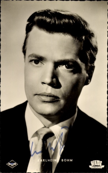 Actor Karlheinz Böhm, portrait, autograph