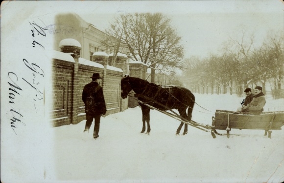 Photo Postcard Berlin, sleigh team, winter