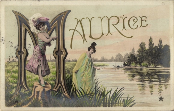 Letters Ak, first name Maurice, women's portraits