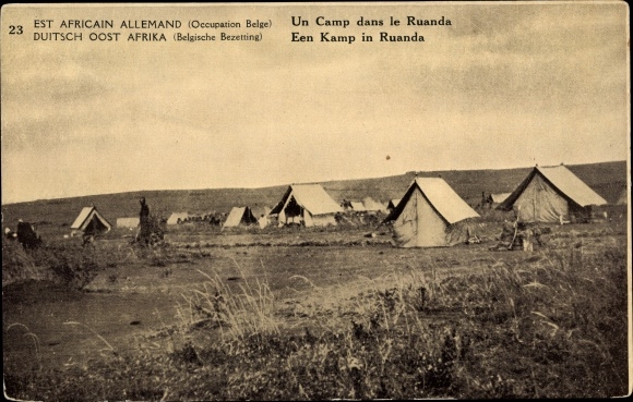 Postcard Ruanda, A Camp, Belgian Occupation