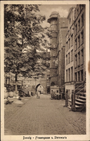 Postcard Gdańsk Danzig, Frauengasse, Observatory