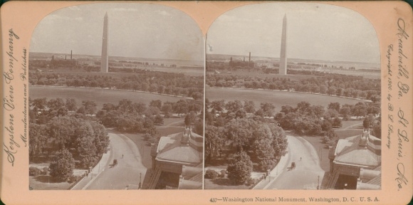 Stereo photo Washington DC USA, Washington National Monument, Keystone View Company