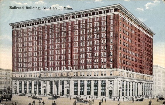 Postcard Saint Paul Minnesota USA, Railroad Building, s building, colored,