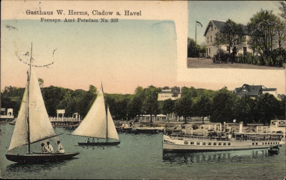 Postcard Berlin Spandau Kladow, Gasthaus W. Herms