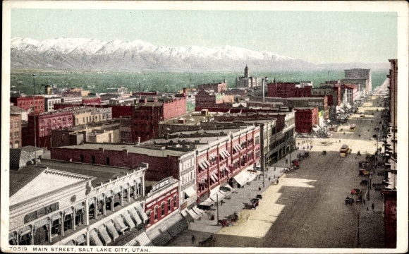 Postcard Salt Lake City Utah United States, Main Street