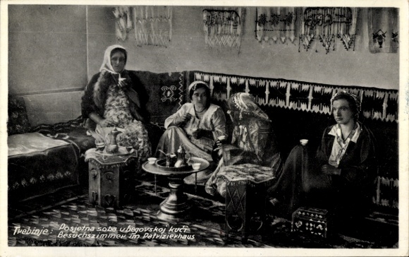 Postcard Trebinje Bosnia Herzegovina, visiting room in the patrician house