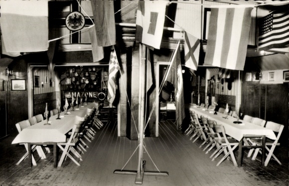 Postcard Marine-Jugend-Seesportschule Amazone, home of the Marine Comradeship