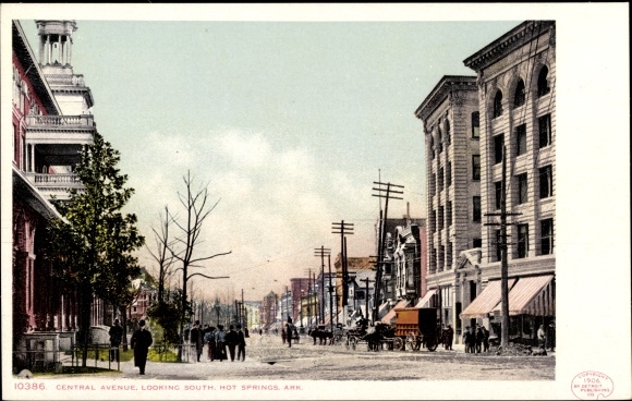 Postcard Hot Springs Arkansas USA, Central Avenue