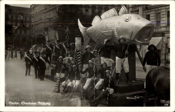Postcard Berlin Friedrichshain Stralau, Stralauer Fischzug
