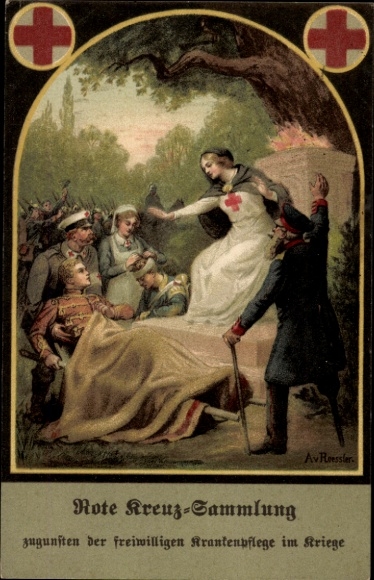 Artist Postcard Roessler, A. v., Red Cross Collection, voluntary nursing, nurse