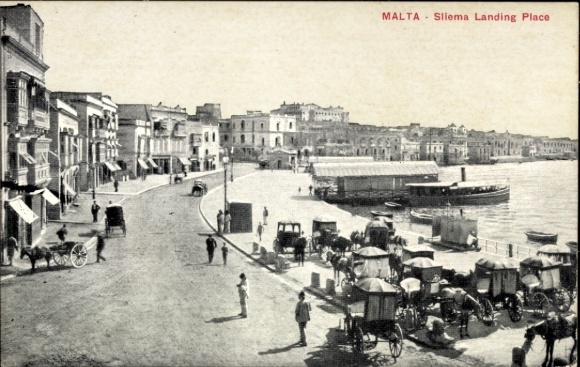 Postcard Sliema Malta, Landing Place