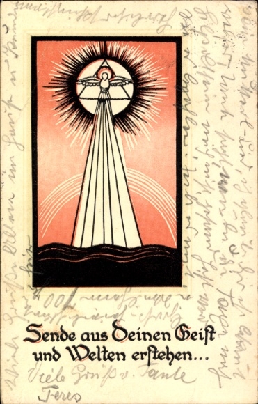 Artist Postcard Gertrud Januszewski, Send forth from your spirit and worlds arise