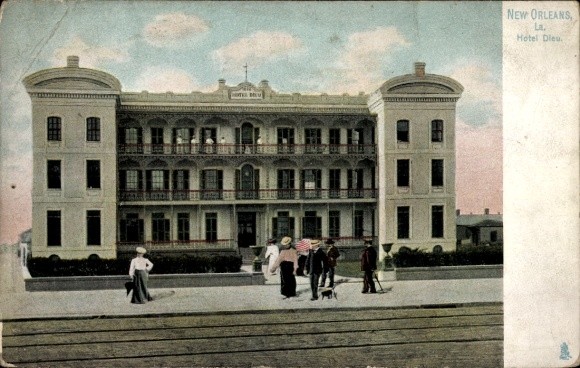 Postcard New Orleans Louisiana USA, Hotel Dieu, private hospital, managed by the Sisters...