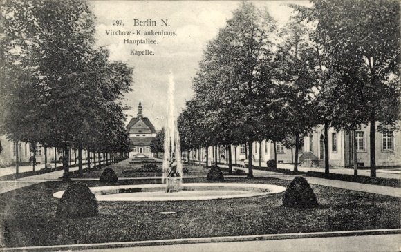 AK Berlin Wedding, Virchow Hospital, Hauptallee, Chapel