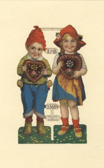 Wafer block of 2, L&B 33684, gingerbread children, approx. 16 x 10.5 cm
