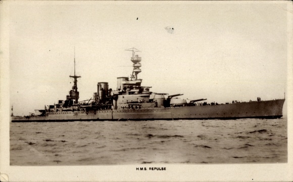 British warship HMS Repulse, battlecruiser, Royal Navy