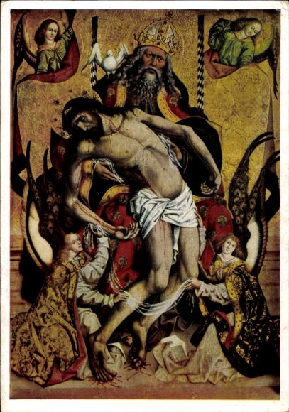 Artists Postcard Obermenzing Munich, Blutenburg Castle, Olmdorfer, Gnadenstuhl